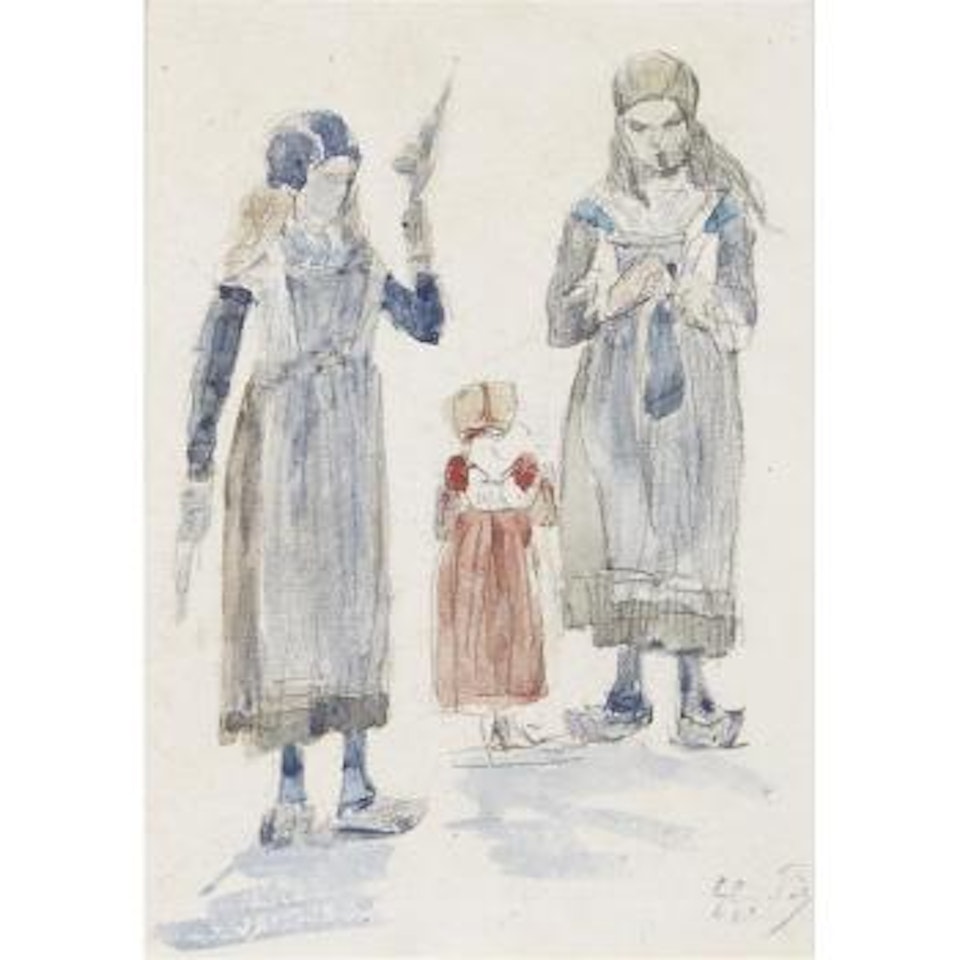 Étude De Jeunes Bretonnes ,
Circa
1880
-
1885 by Eugène Boudin