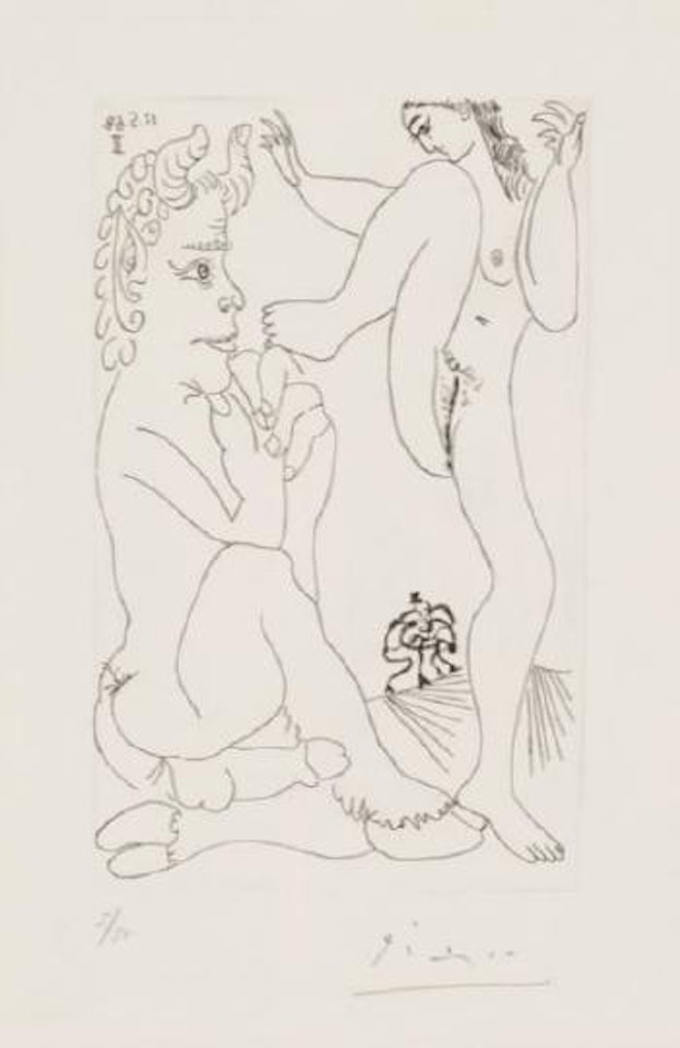 Faune et Bacchante, avec Combat de Faunes (from Séries 347) ,
1968 by Pablo Picasso