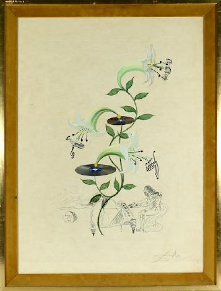 Liszt Playing the Piano ,
1967 by Salvador Dali