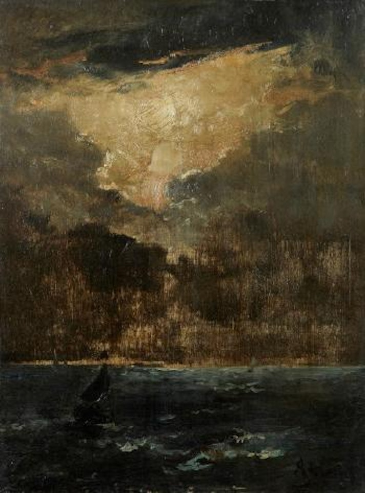 Voilier sur la mer par un soir d'orage by Alfred Stevens