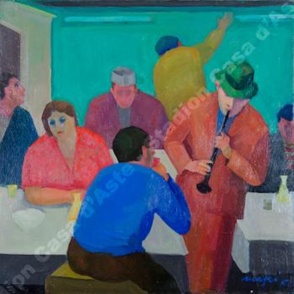 Chiacchiere in osteria by Mario Mafai