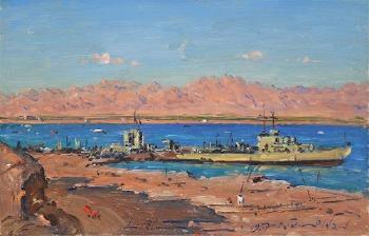 Ships in Eilat by Ludwig Blum