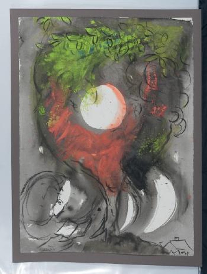 Coq-buisson et pleine lune by Marc Chagall