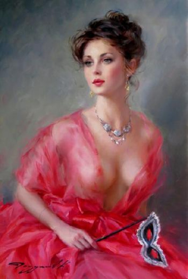 Elégante en rouge by Constantin Razoumov