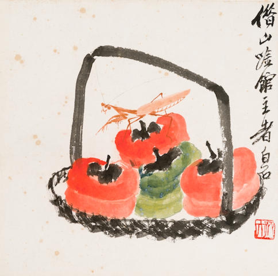 Persimmons and Mantis by Qi Baishi