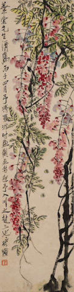 Wisteria and Bees by Qi Baishi