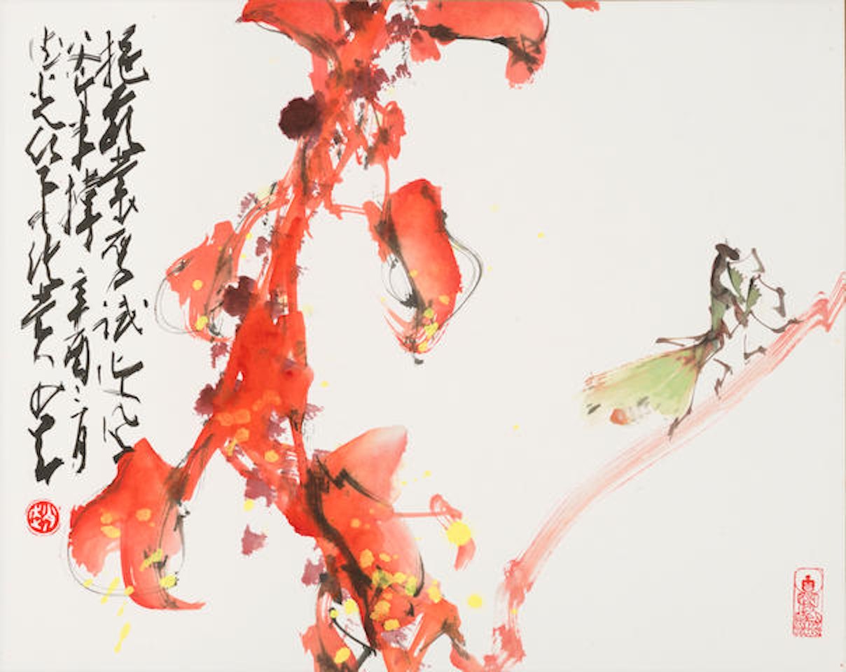 Mantis on Red Leaves by Zhao Shao'ang