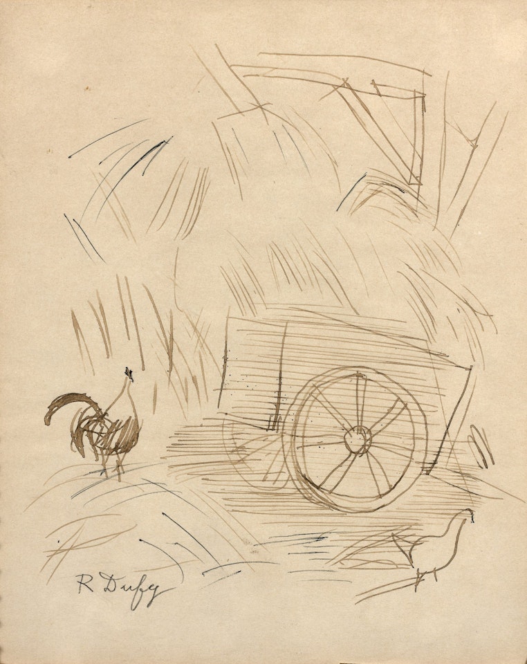 Charrette and haystack by Raoul Dufy