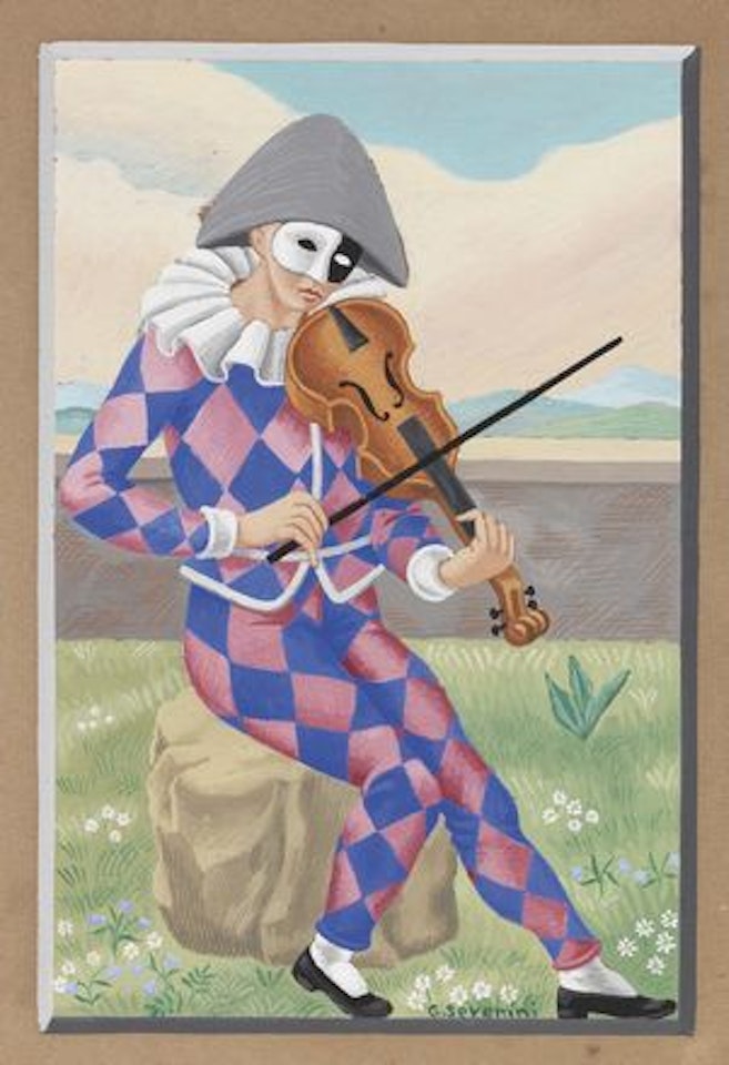 Harlequin avec violon by Gino Severini