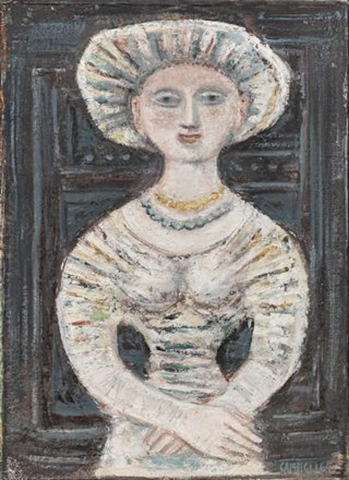 Figura su fondo scuro by Massimo Campigli