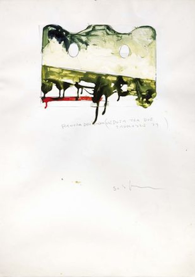 Pianura dell'Umbria (Veduta tra due tavolozze) by Mario Schifano
