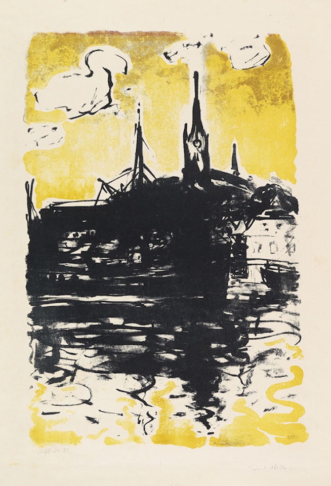 Kirche und Schiff, Sonderburg by Emil Nolde