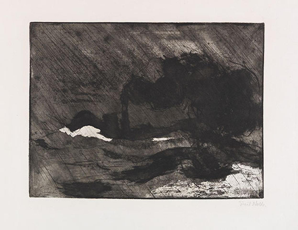 Dampfer (Groß Dunkel) by Emil Nolde