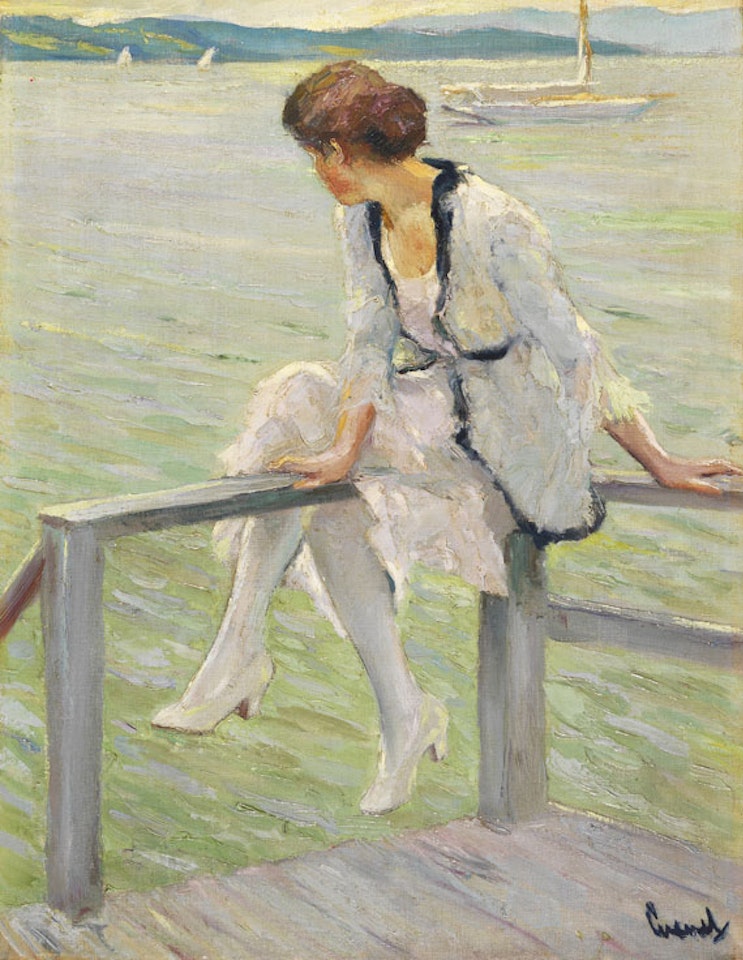 Junge Frau am Starnberger See (Am Steeg) by Edward Cucuel