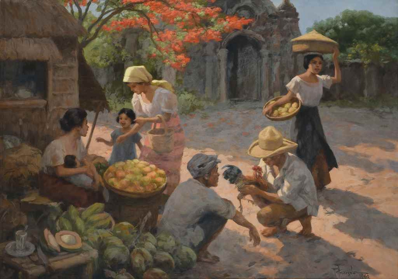 ANTIPOLO MARKET SCENE by Fernando Amorsolo