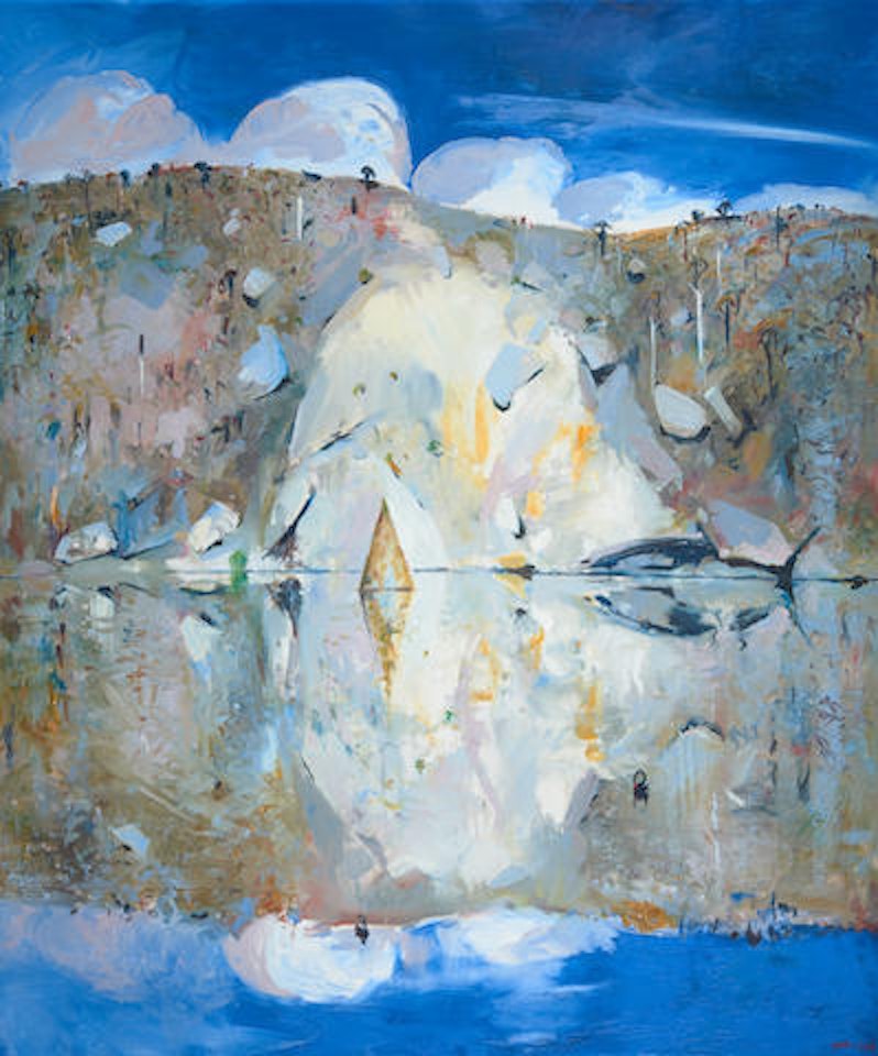 River Bank, Clouds, Midday with Set Square Rock, Shoalhaven River, NSW by Arthur Merric Bloomfield Boyd