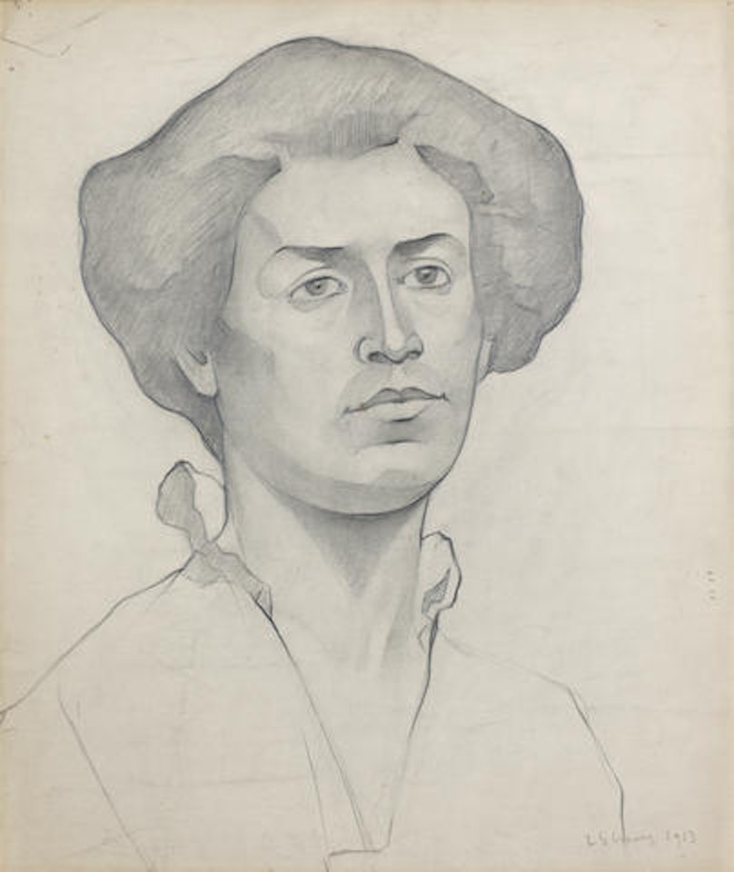 Portrait Drawing by Laurence Stephen Lowry