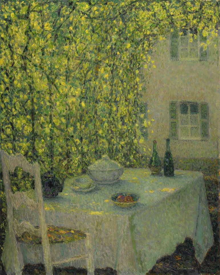 LA TABLE VILLAGEOISE, GERBEROY by Henri Le Sidaner