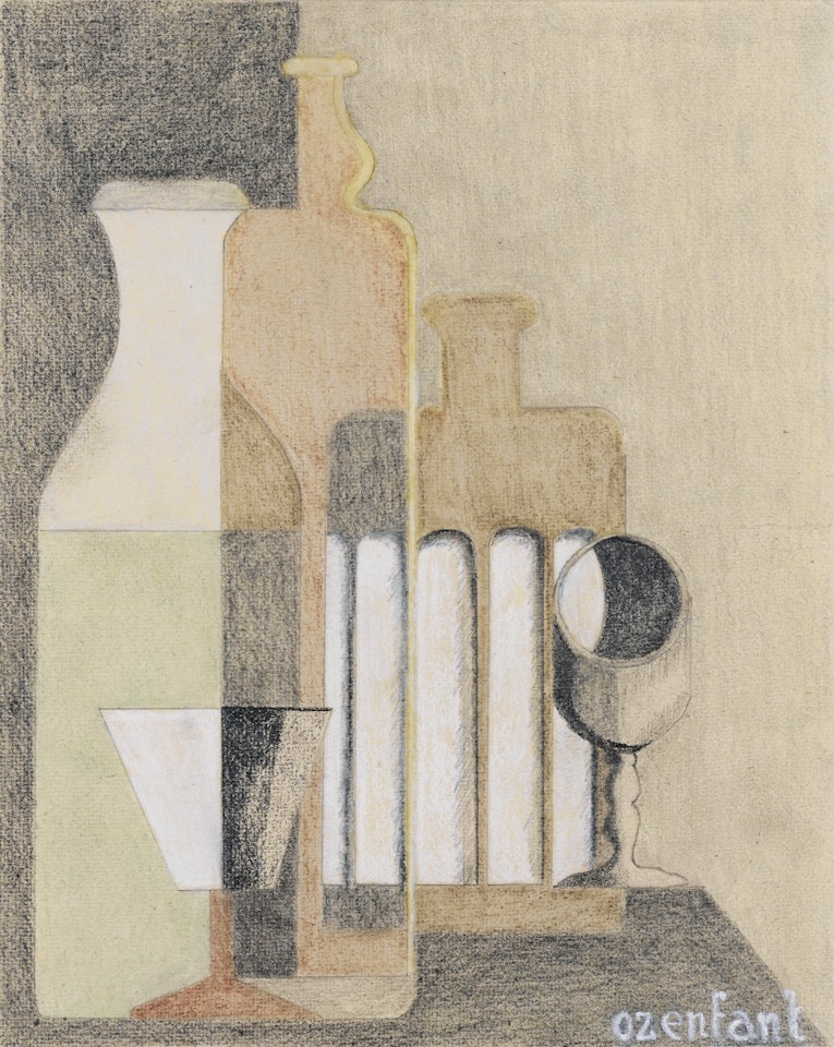 NATURE MORTE PURISTE AUX DEUX VERRES by Amédée Ozenfant