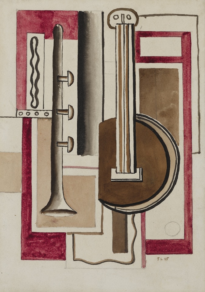 COMPOSITION À LA MANDOLINE ET À LA TROMPETTE by Fernand Leger
