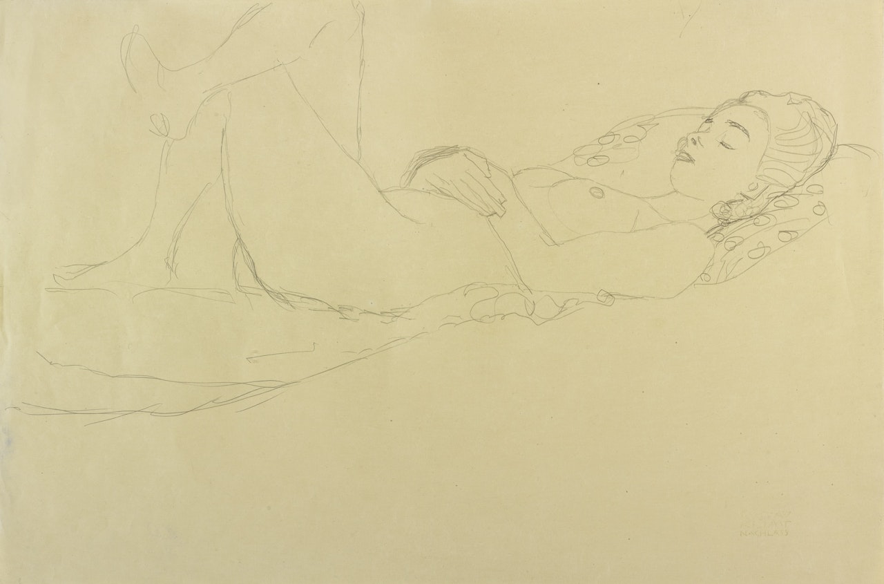 SCHLAFENDES MÄDCHEN (SLEEPING GIRL) by Gustav Klimt