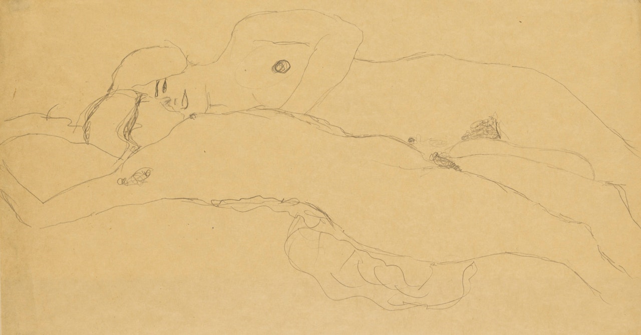 ZWEI LIEGENDE MÄDCHEN (TWO RECLINING GIRLS) by Gustav Klimt