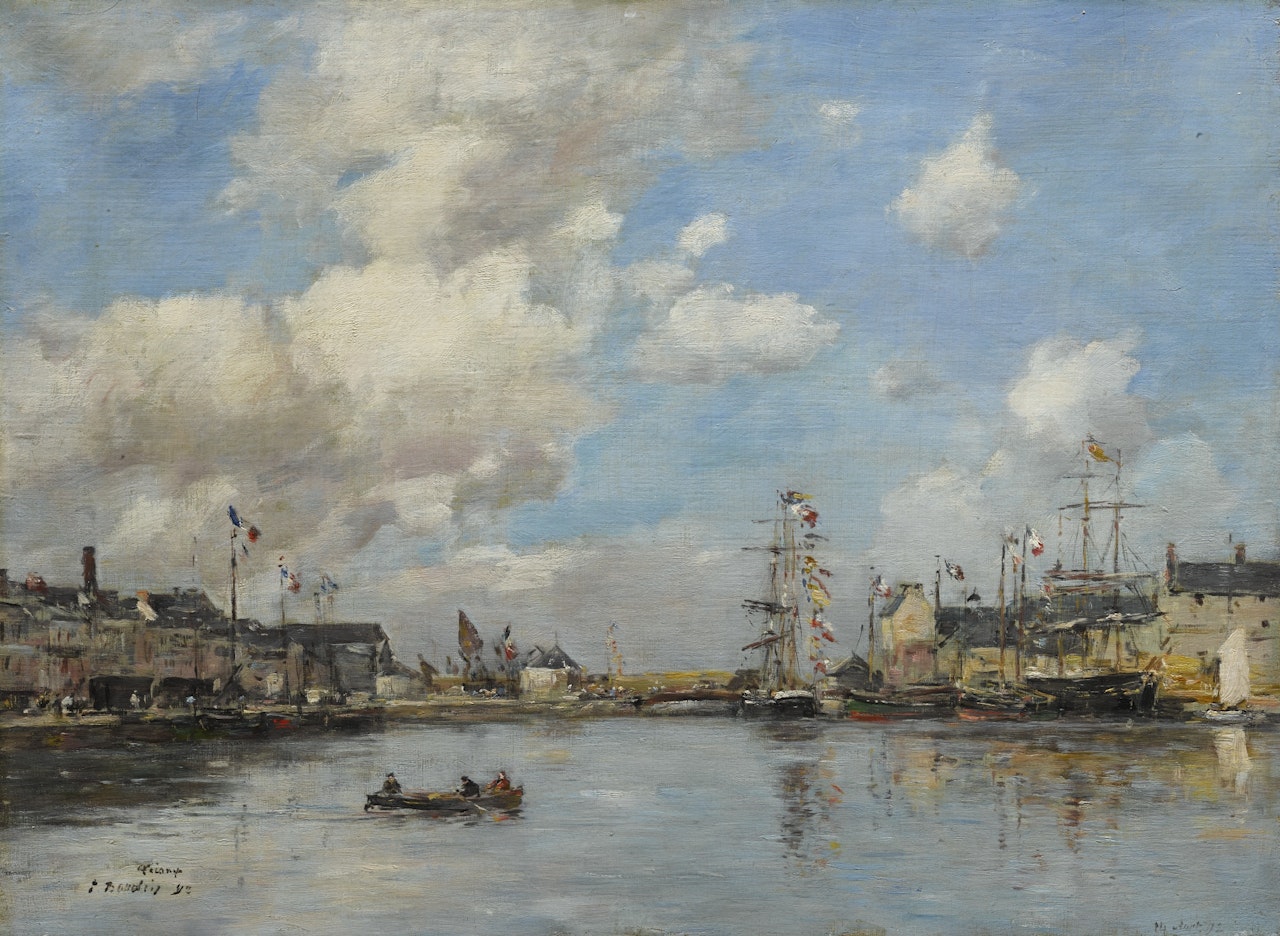 FÉCAMP, LE BASSIN by Eugène Boudin