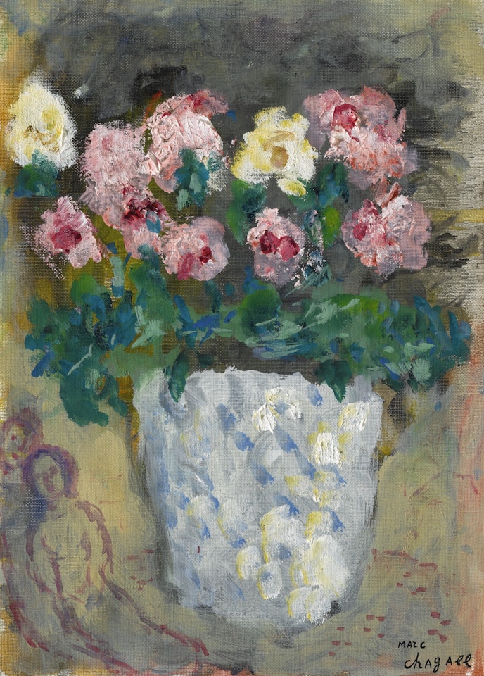 POT AUX FLEURS, ROSES by Marc Chagall