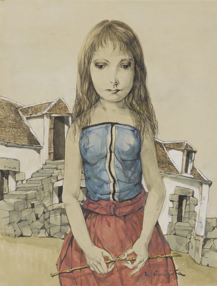 FILLETTE À LA BAGUETTE DE BOIS by Leonard Tsuguharu Foujita