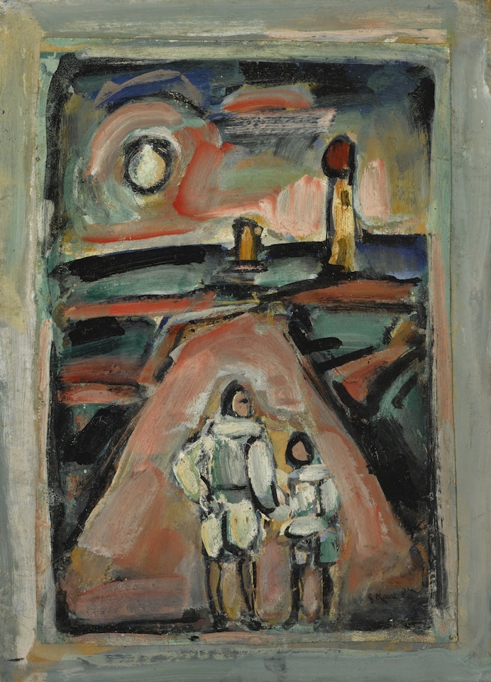 PIERROTS SUR LA ROUTE by Georges Rouault