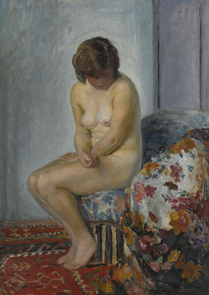 NU AU TAPIS ROUGE by Henri Lebasque