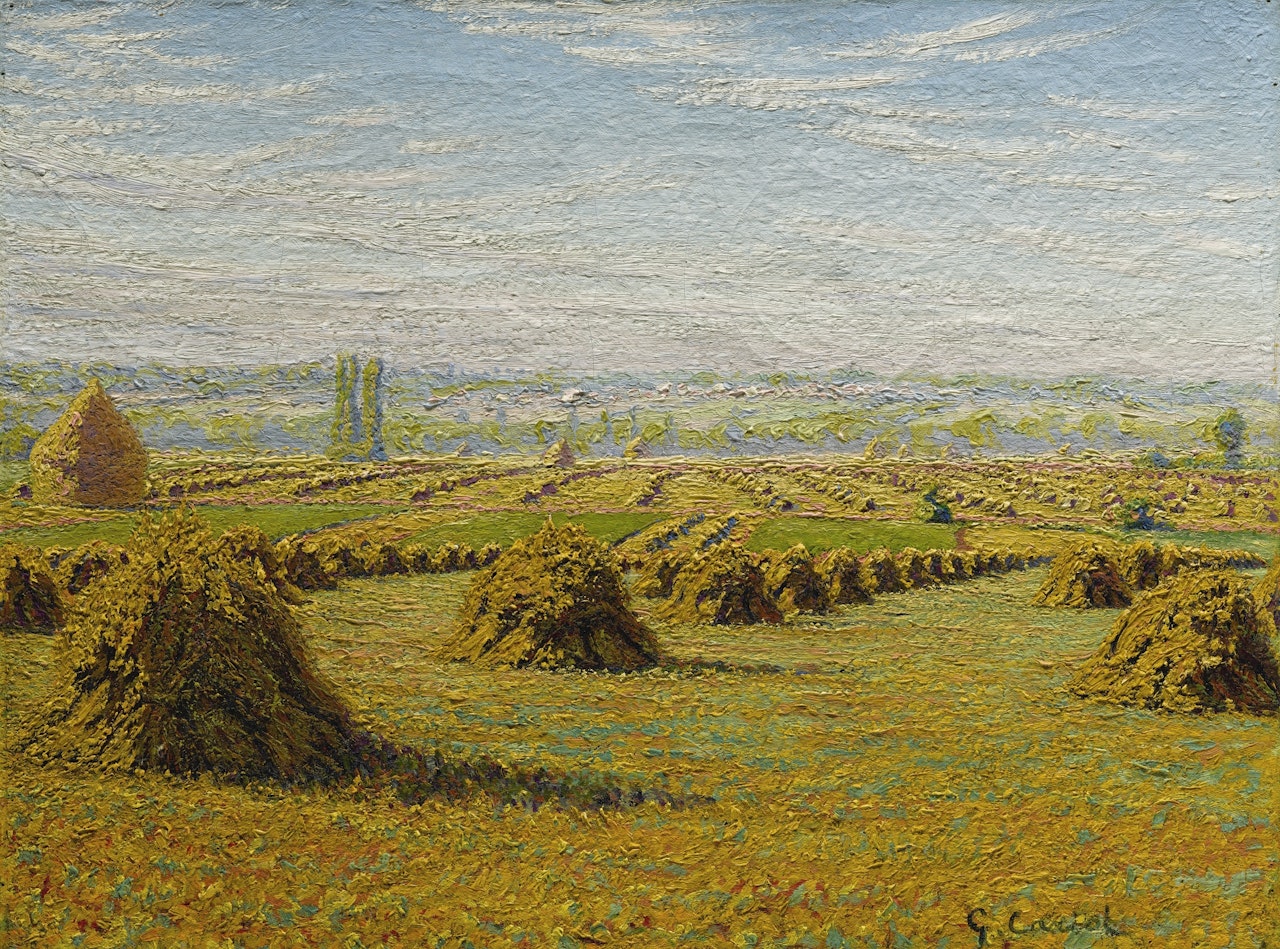 CHAMPS APRÈS LA MOISSON AUX ENVIRONS DE PÉRIGNY-SUR-YERRES by Gustave Cariot