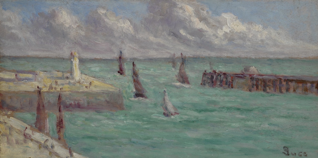 HONFLEUR, LE PHARE ET LA JETÉE by Maximilien Luce