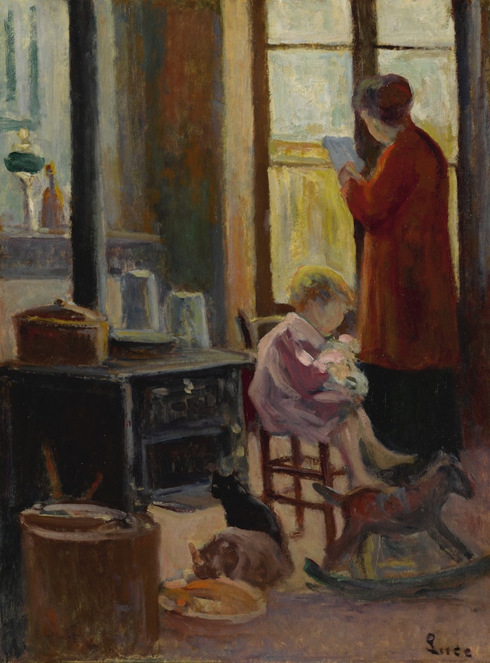 MÈRE ET ENFANT DANS LA CUISINE by Maximilien Luce