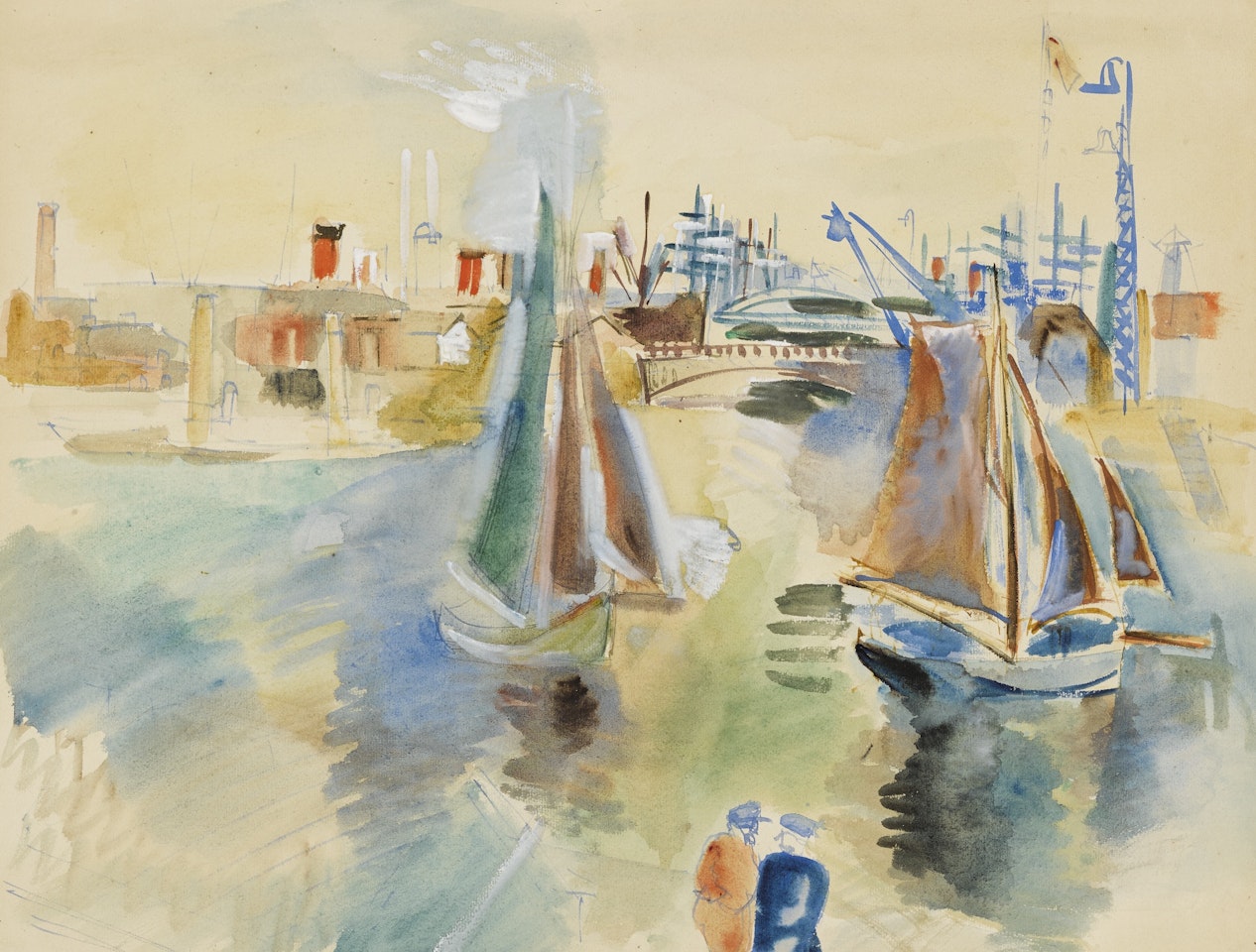 LE BASSIN DE LA MANCHE AU HAVRE by Jean Dufy