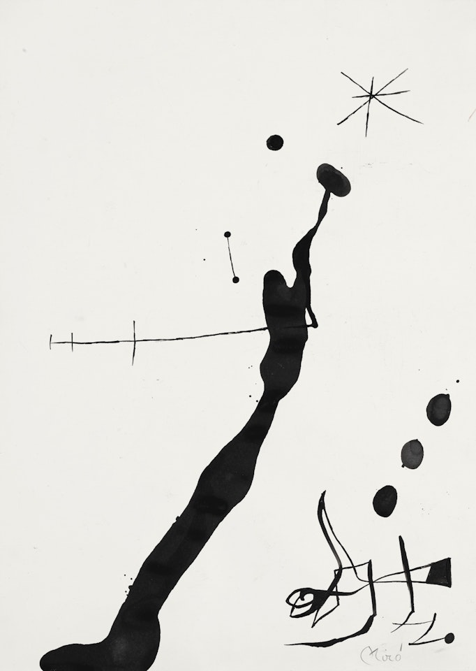 FEMME ET OISEAU DANS LA NUIT II by Joan Miró