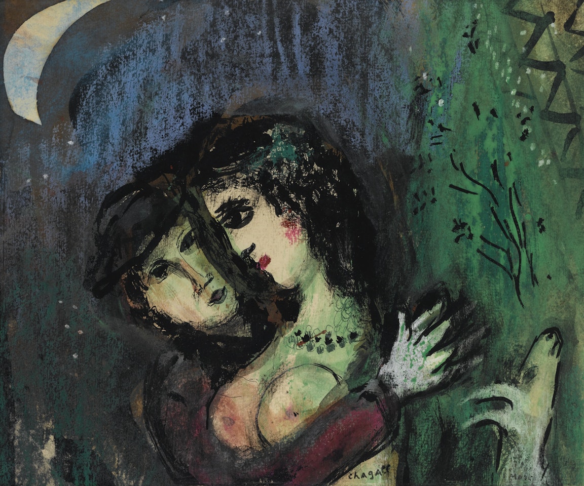 LES AMOUREUX AU CLAIR DE LUNE by Marc Chagall