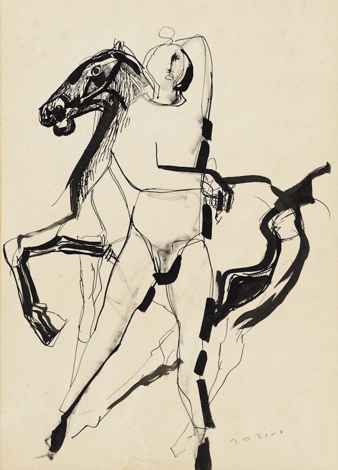 GIOCOLIERE E CAVALLO (JUGGLER AND HORSE) by Marino Marini