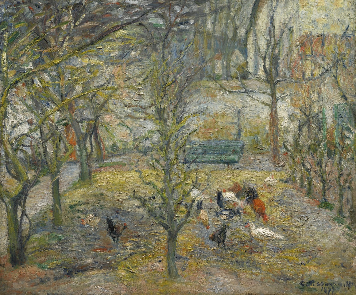 BASSE-COUR À LA 'MAISON ROUGE', PONTOISE by Camille Pissarro