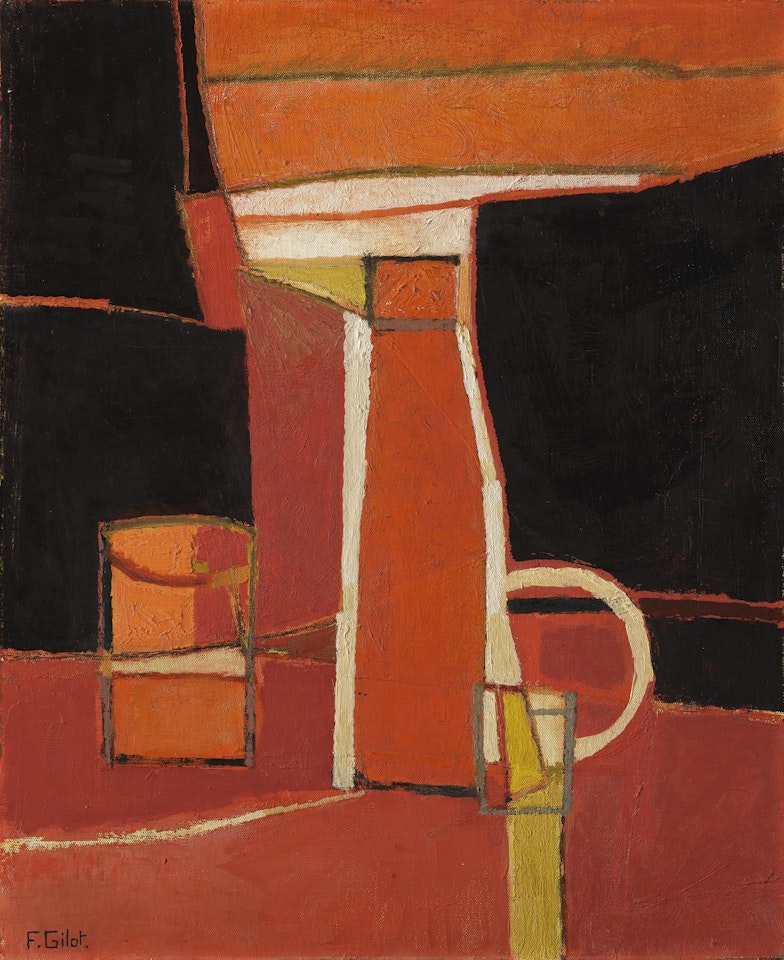 BOTTLE WITH A PEACH by Françoise Gilot