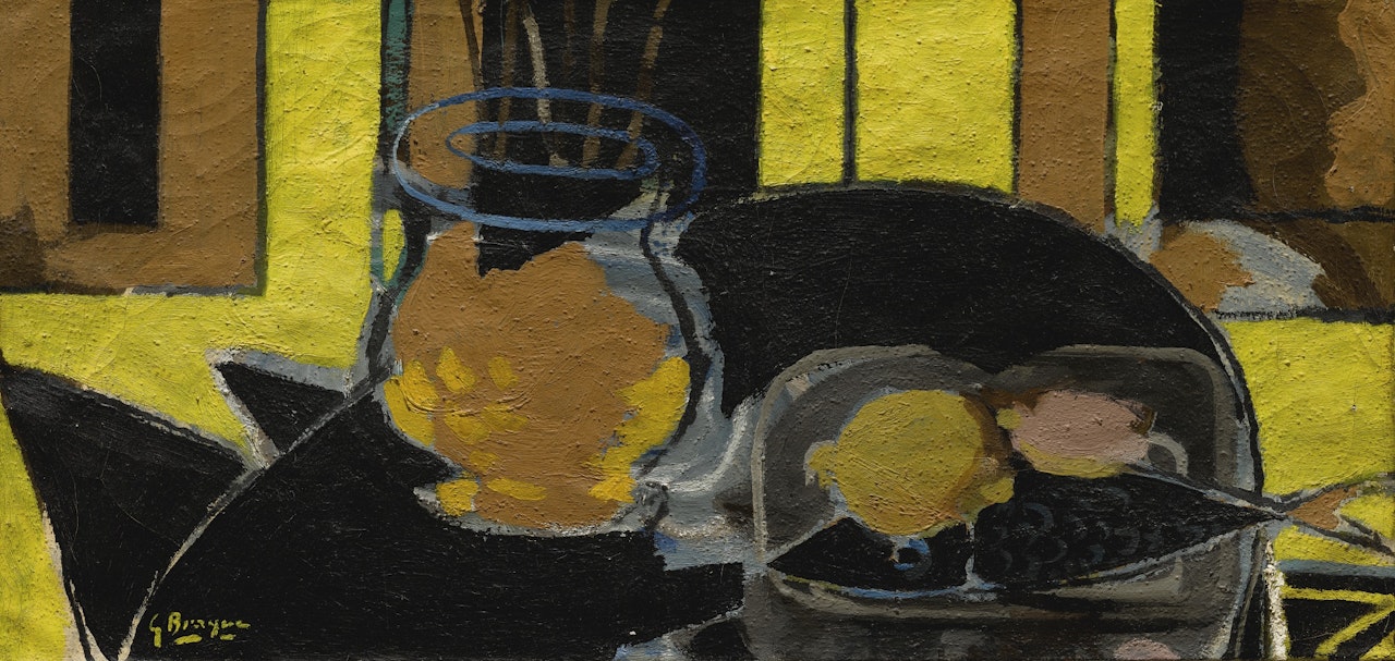 NATURE MORTE AU POISSON ET CITRONS by Georges Braque