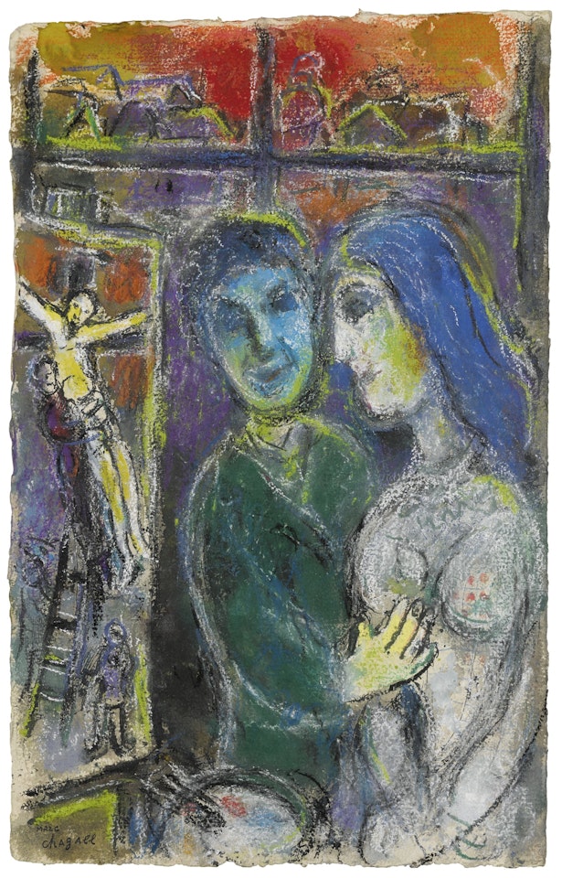 LE PEINTRE ET LA CRUCIFIXION  by Marc Chagall