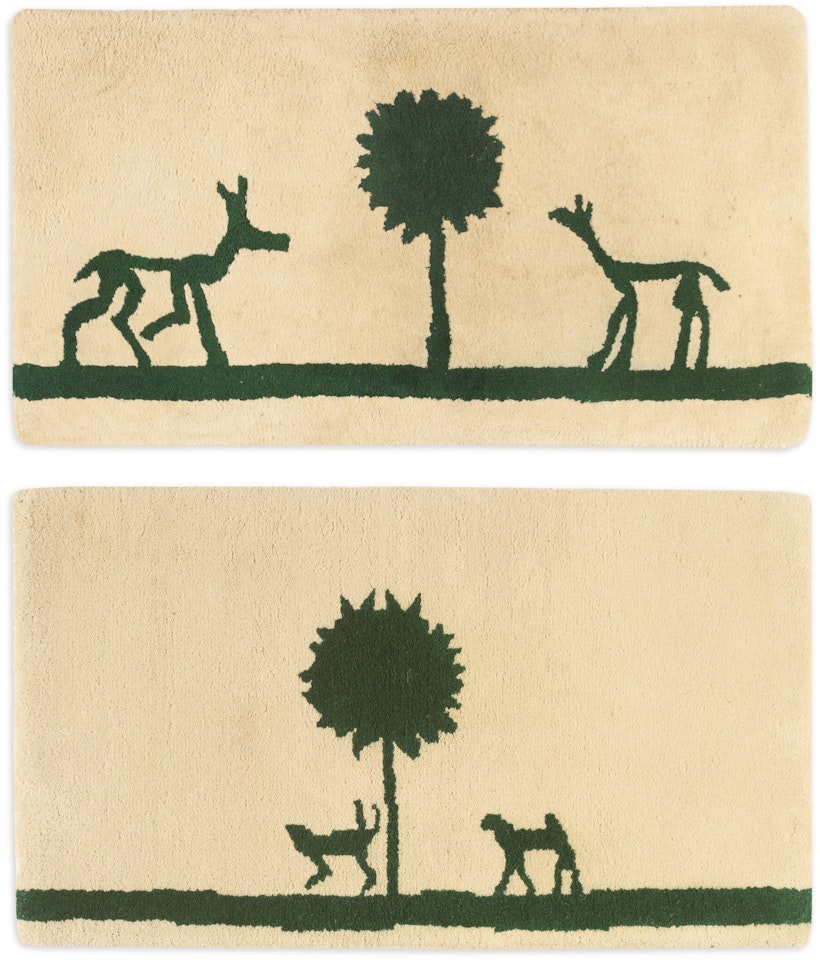 TWO  LA PROMENADE DES AMIS CARPETS, SMALL VERSION by Diego Giacometti