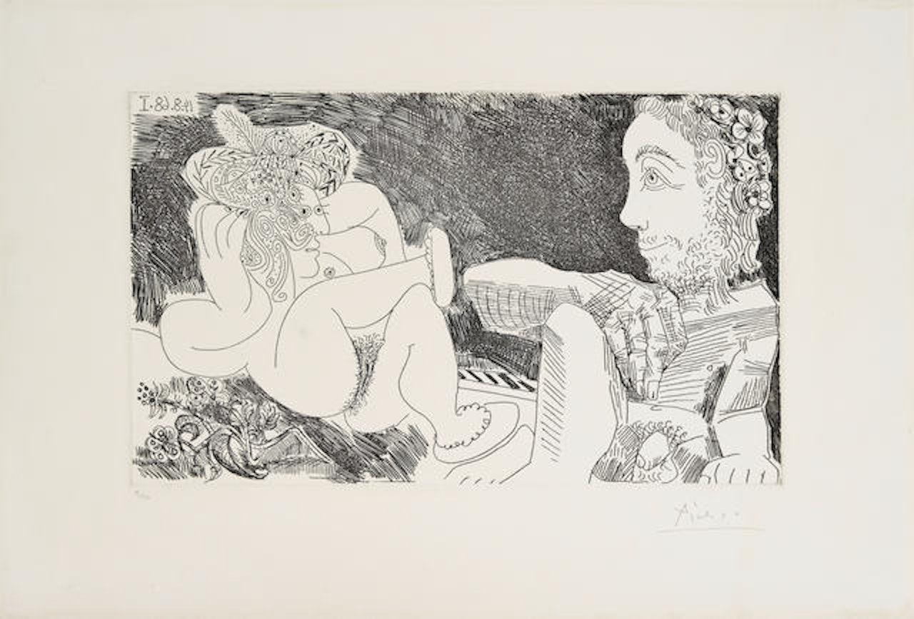 Odalisque en Pantoufles, et Spectateur Ingresque, from Séries 347 by Pablo Picasso