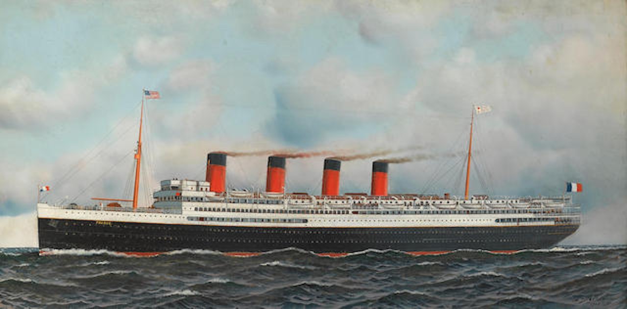 The S.S. France at Sea by Antonio Jacobsen