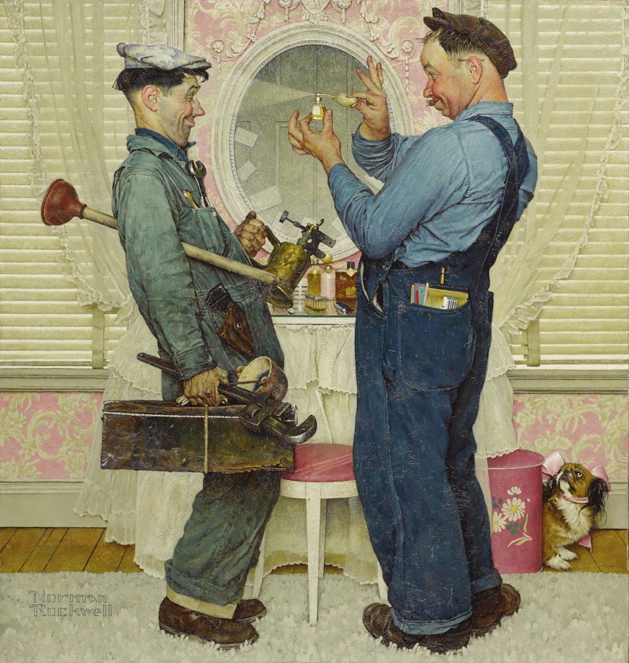 TWO PLUMBERS by Norman Rockwell