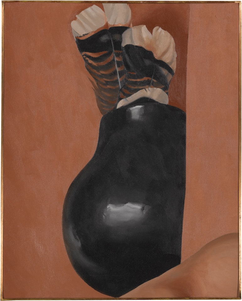 TURKEY FEATHERS AND INDIAN POT (TURKEY FEATHERS–INDIAN POT) by Georgia O'Keeffe