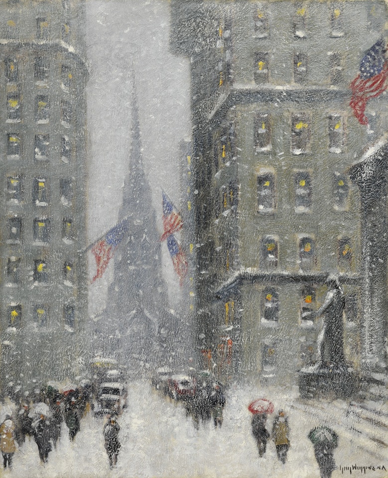 WALL STREET IN WINTER by Guy Carleton Wiggins