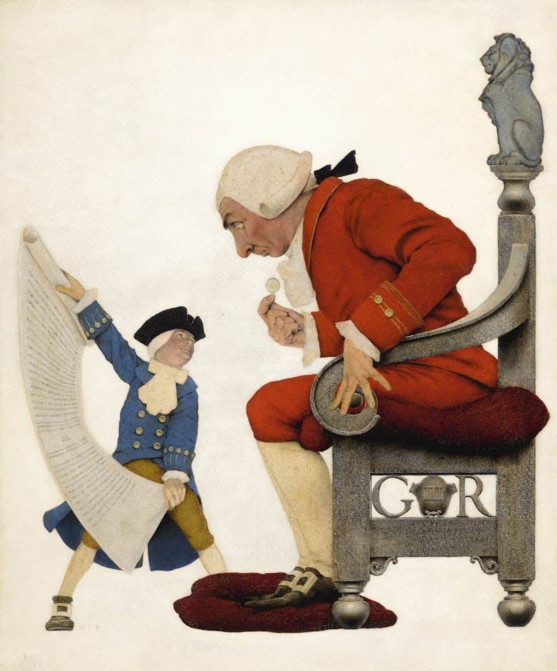 THE READING OF THE DECLARATION OF INDEPENDENCE  by Maxfield Parrish