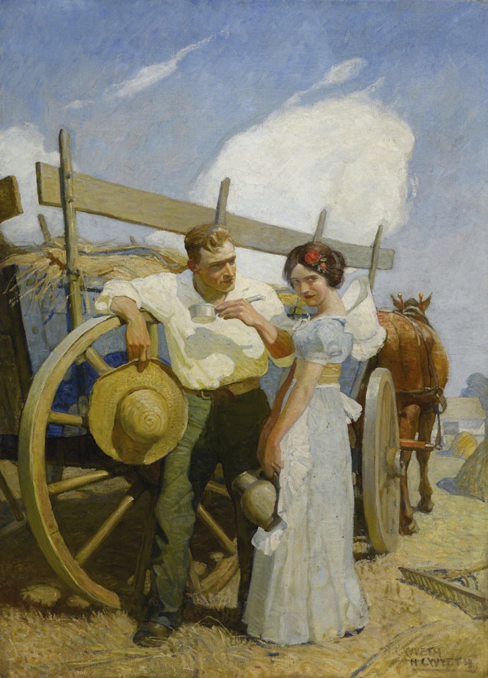UNTITLED (COUPLE AND WAGON) by Newell Convers Wyeth